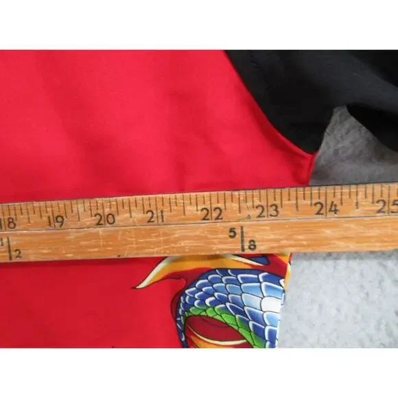 NWT Vintage Y2K JNCO Jeans Men's Large Red Black Button Shirt w/ Dragon Designs